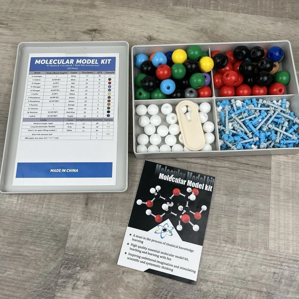 200 Pc Organic Chemistry Molecular Model Student Teacher Science Kit Atoms Links